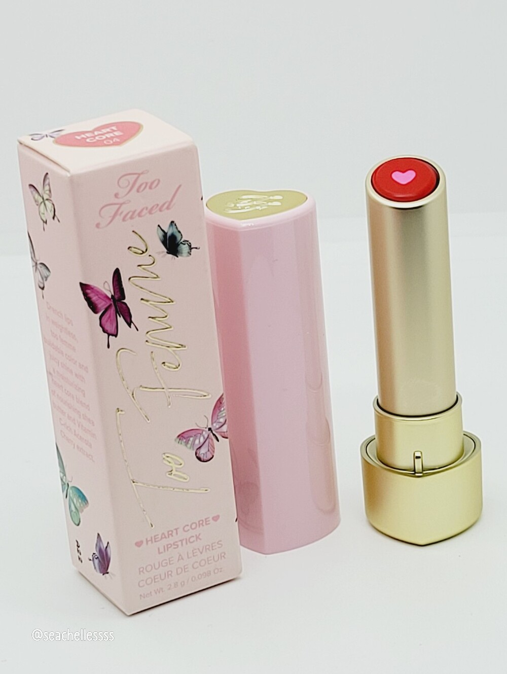 Too Faced Too Femme Heart Core Lipstick Brand New In Box Full Size Authentic